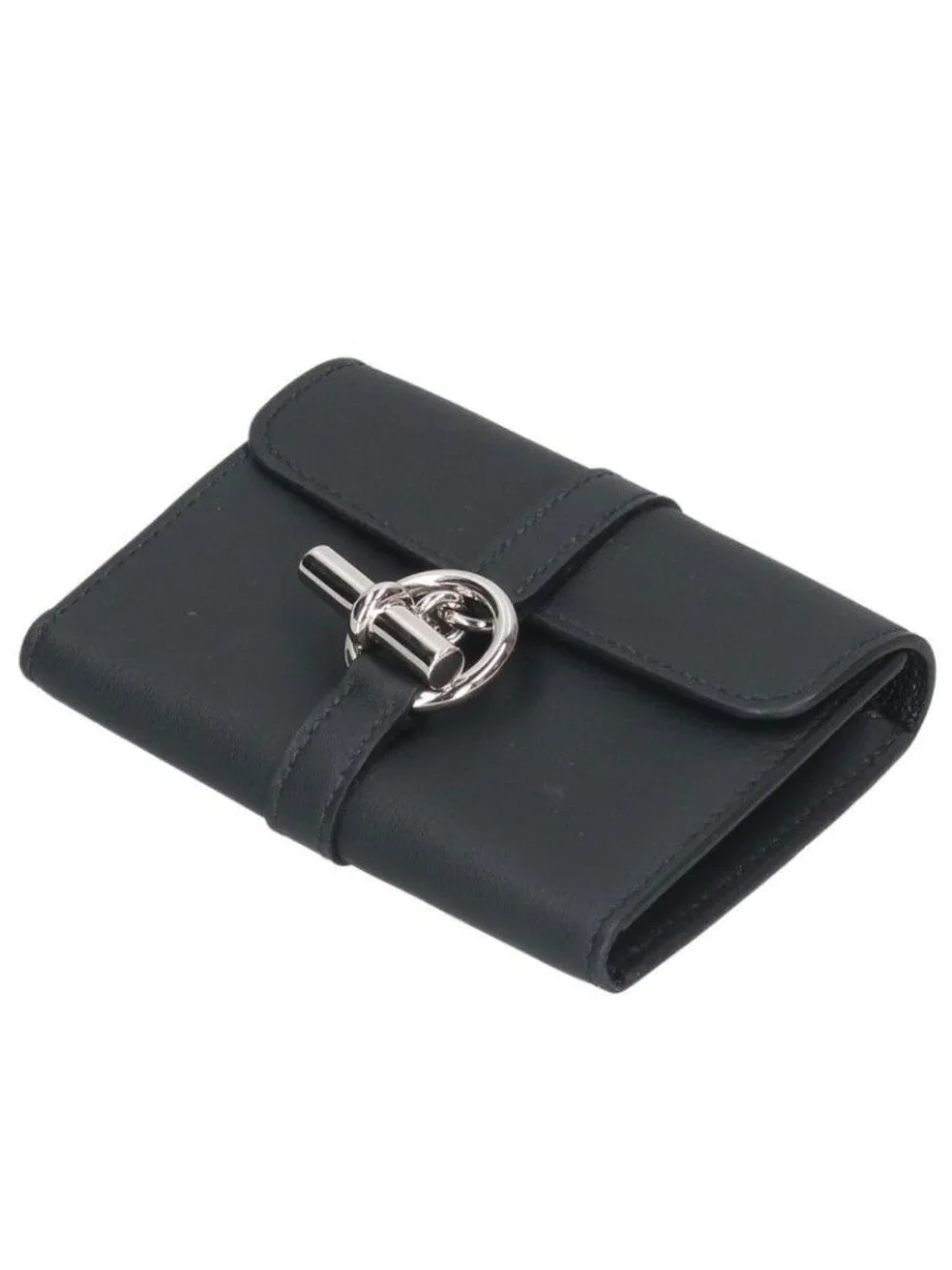 Hermes Glenan Compact Silver Swift Leather Wallet